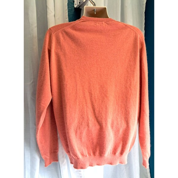 Peter Scott Men’s Scottish Wool Angora V Neck Sweater Size 44 Large Salmon - Picture 2 of 8